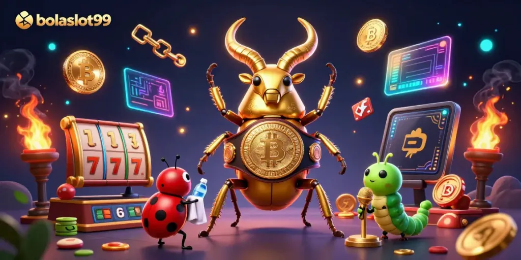 Experience thrilling action at bolaslot99 with unique slot games featuring a vibrant 3D scene.