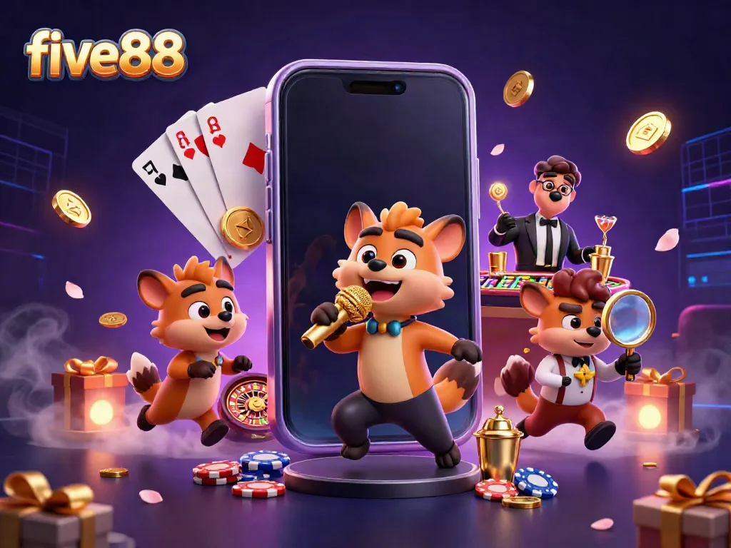 Watch the lively five88 hyenas entertain at a casino with drinks, jokes, and fun!