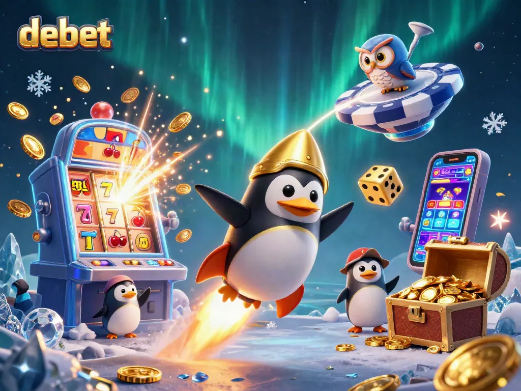 Experience thrilling gameplay with debet at the casino space station, surrounded by dynamic gaming elements and vibrant visuals.