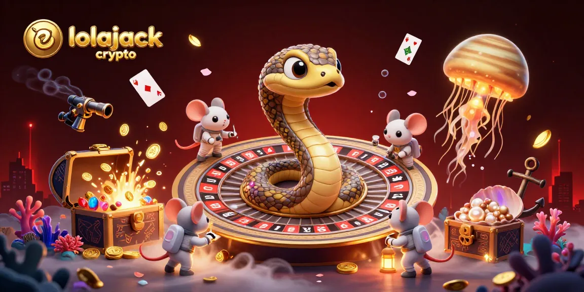 Experience dynamic betting with lolajack crypto as astronaut mice interact with a cosmic roulette scene.