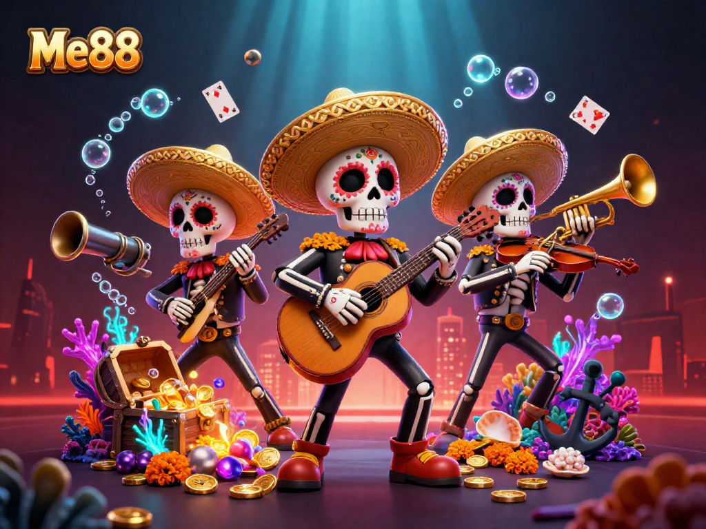 Engage with Me88's exciting gaming experience featuring vibrant casino elements and characters.