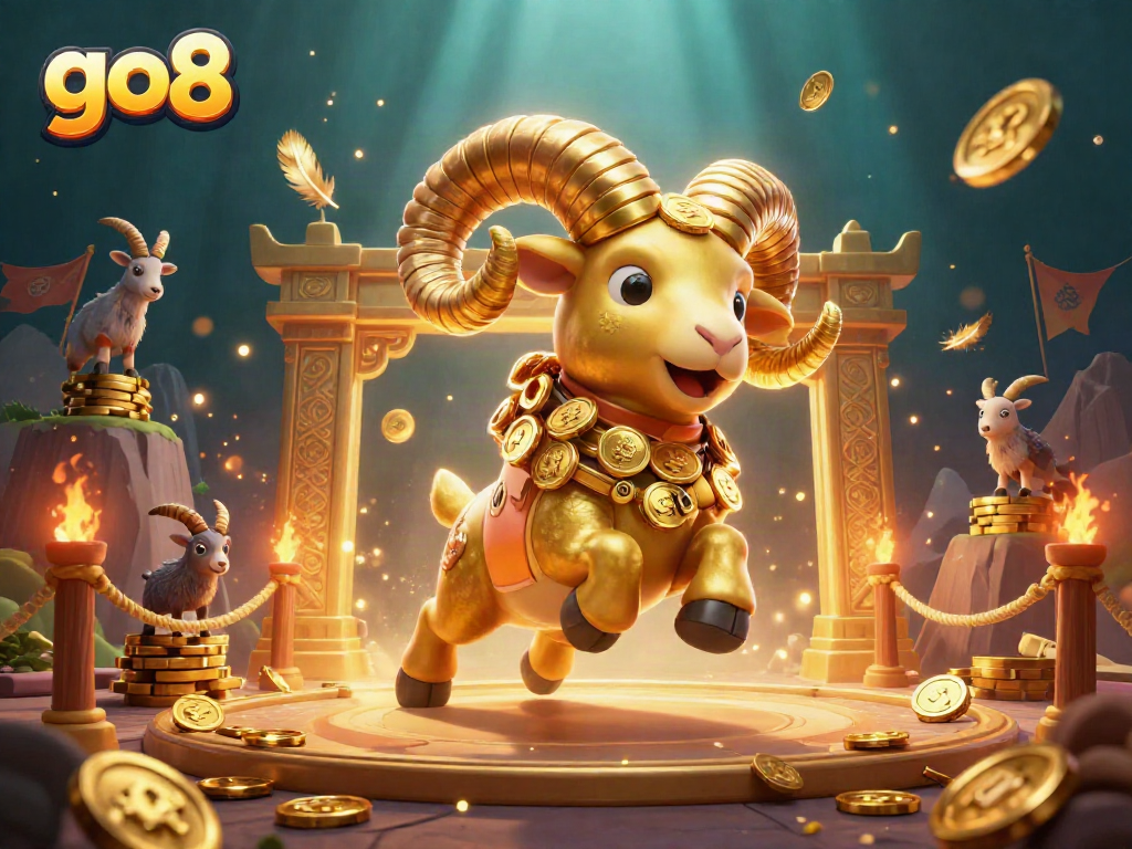 Experience thrilling action with go8 in this vibrant 3D casino scene featuring competitive elements.