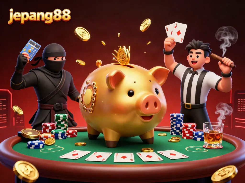Experience excitement with jepang88 as a golden piggy bank sumo wrestler shakes coins from everywhere!