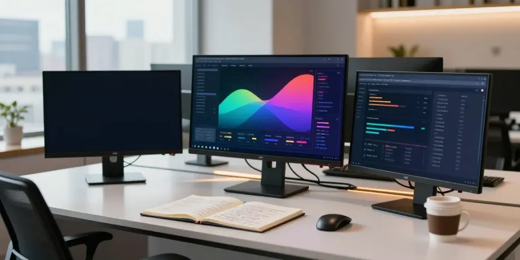 Professional analyzing rokok88 login trends in a modern office.