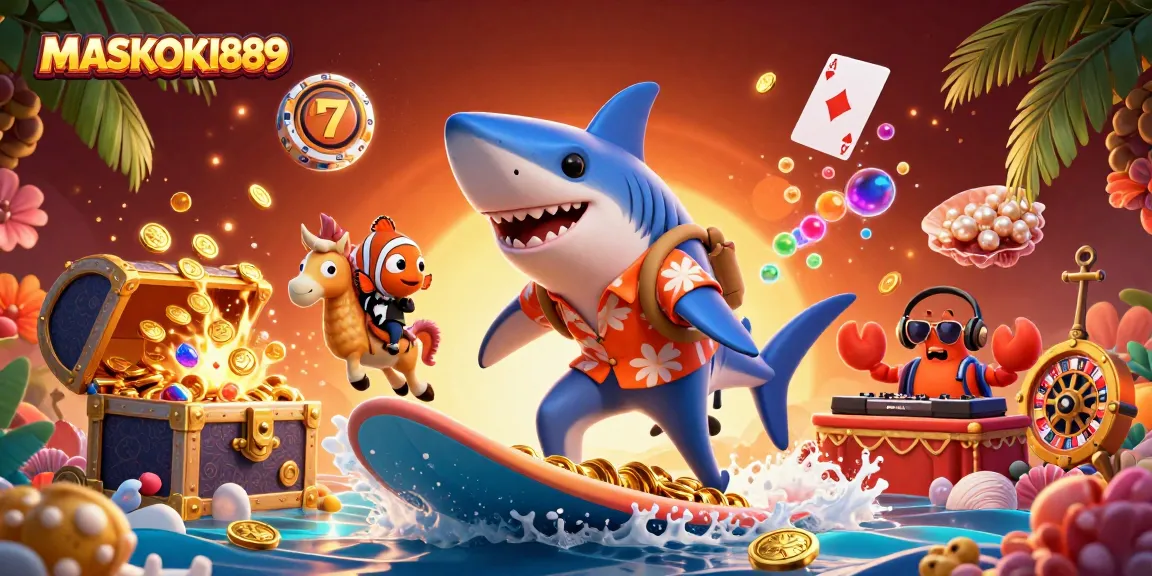 Join the fun at MASKOKI889 with thrilling casino action and vibrant underwater adventure!