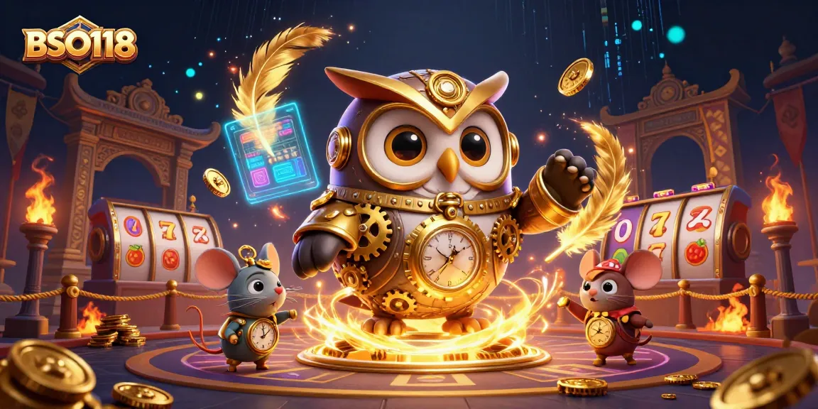 Experience thrilling gameplay with BSO118 illustrated featuring a dynamic casino scene with 3D characters.
