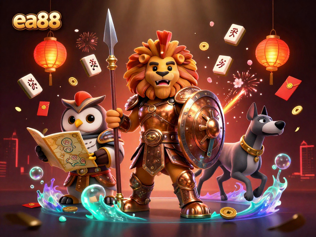 Experience thrilling wins at ea88 with intricately rendered characters in a 3D casino setting.