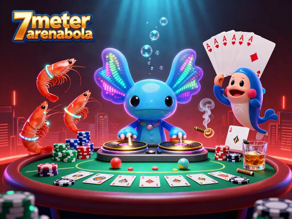 Experience betting excitement at 7meter arenabola with vibrant characters and poker elements.