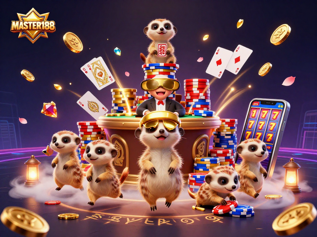 Join the excitement at MASTER188's casino, where meerkats deal cards and sneak chips.