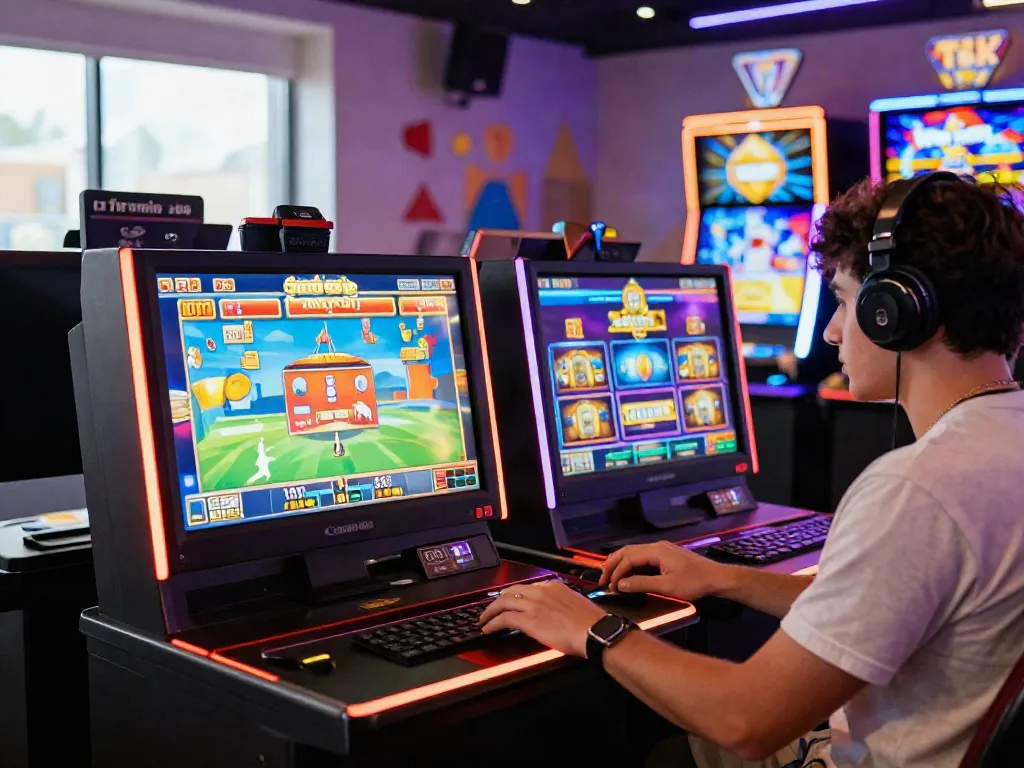 Engaging online gaming scene showcasing best casinos for credit cards with lively atmosphere and modern decor.