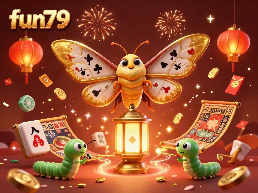 Experience the vibrant fun79 gaming scene with a colorful 3D illustration capturing casino excitement.
