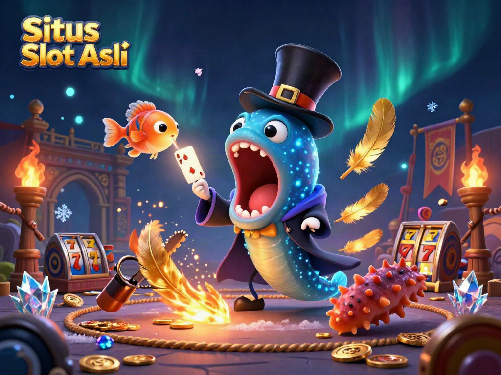 Situs Slot Asli: Exceptionally vibrant illustration showcasing unique slot game magic elements in an enchanting underwater scene.