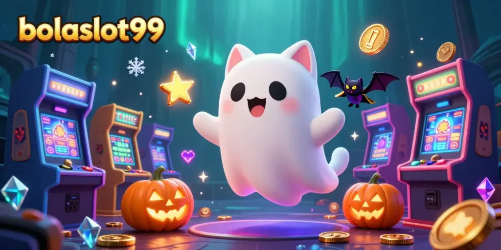 Experience the thrill of bolaslot99 with vibrant gaming elements in an enchanting casino scene.