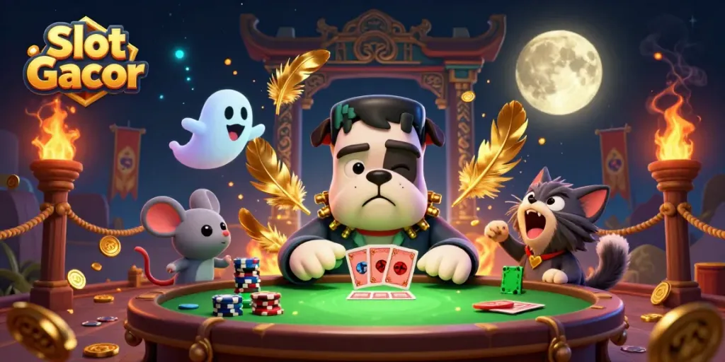 Experience the thrill of Slot Gacor with a colorful and engaging casino scene.