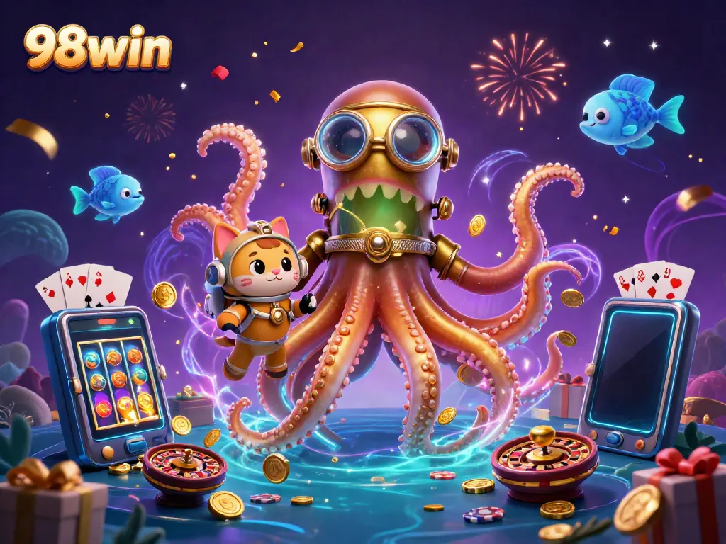 Experience the excitement at 98win as the kraken and friends unveil thrilling slot games!