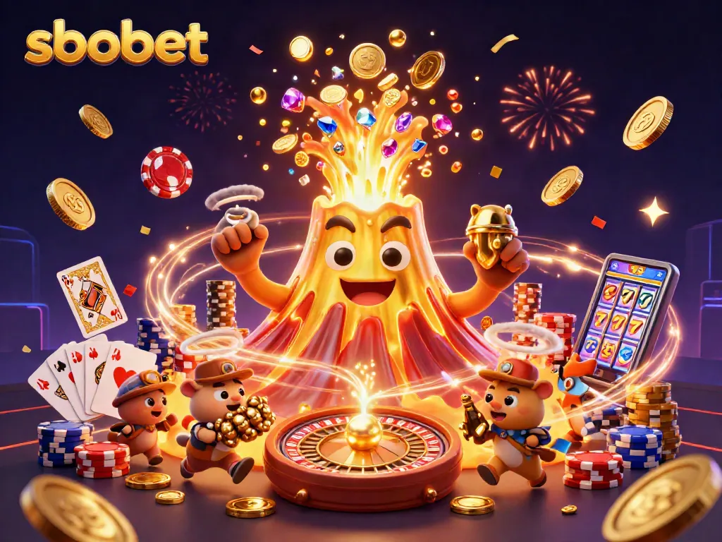 Experience sbobet's excitement with treasures from a triumphant volcano and dynamic casino elements.