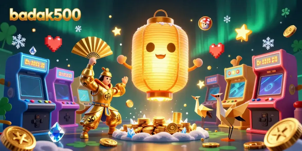 Gambaran menarik tentang permainan slot Badak500 di kasino digital yang berwarna-warni.