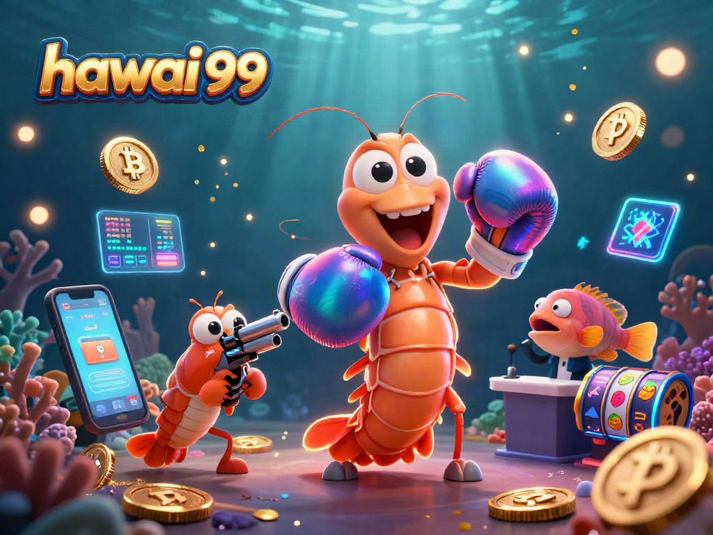 Engage with hawai 99’s vibrant casino action featuring animated shrimp and crypto elements