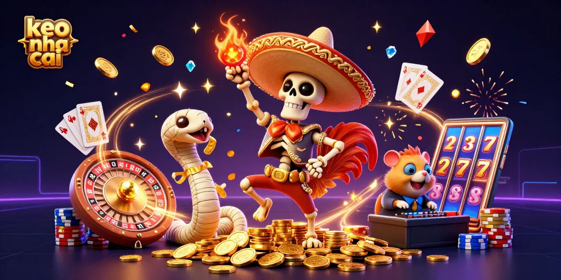 Spin the roulette wheel with keo nha cai while golden coins cascade in celebration at a lively casino scene.