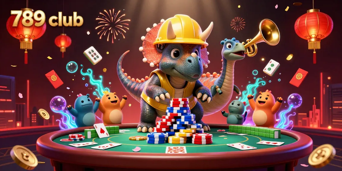 Bet big and celebrate with 789club in a vibrant 3D casino scene filled with poker excitement.