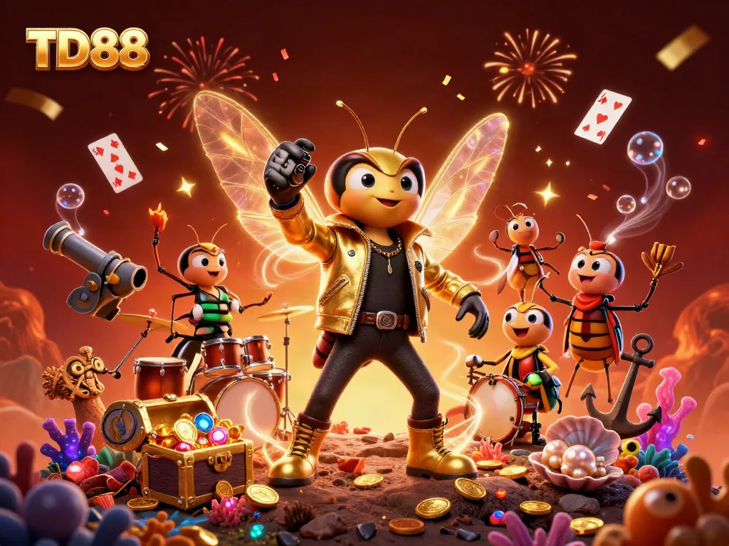 Experience the thrilling world of TD88 with exciting 3D characters and vibrant casino elements.