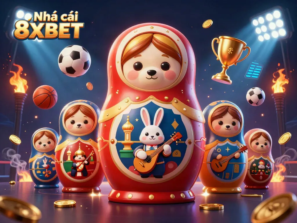 Experience the thrill of Nhà cái 8XBET with engaging casino elements and vibrant characters.