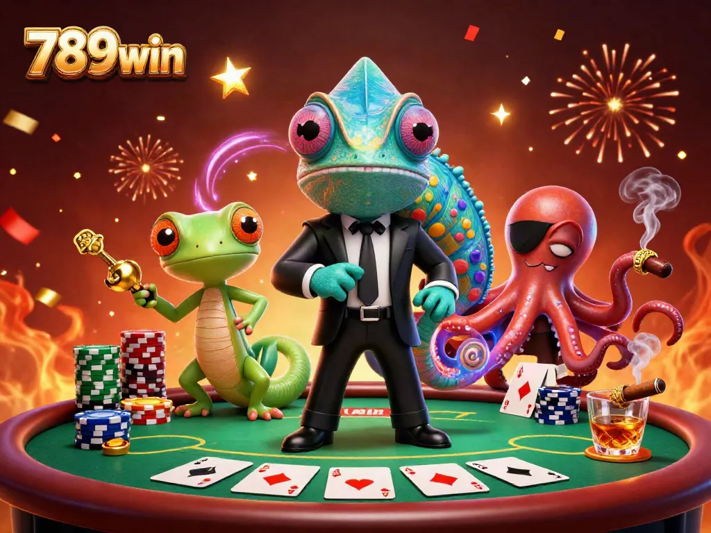 Experience the thrilling world of 789win with vibrant casino action featuring a colorful trio of characters.