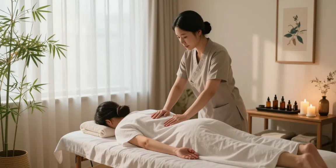 Experience the ultimate 서울출장마사지 in a calming wellness studio, showcasing a skilled therapist performing relaxation techniques.