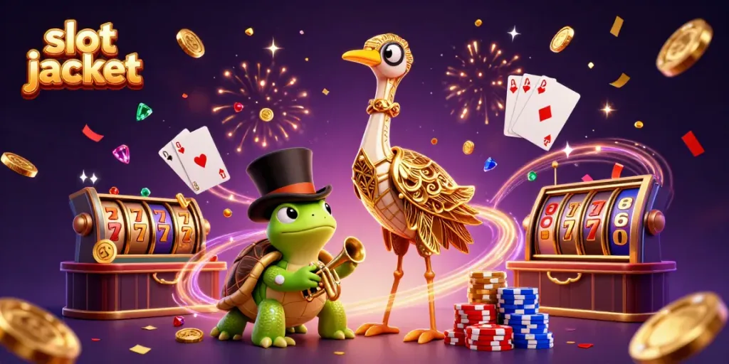 Spin to win at the slot jackpot with vibrant gaming characters and casino elements in action.