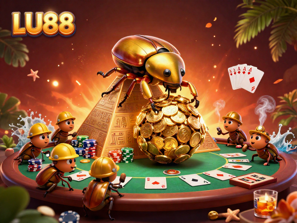 Engage in thrilling gaming with LU88, where golden coins roll and bets soar at a vibrant casino.