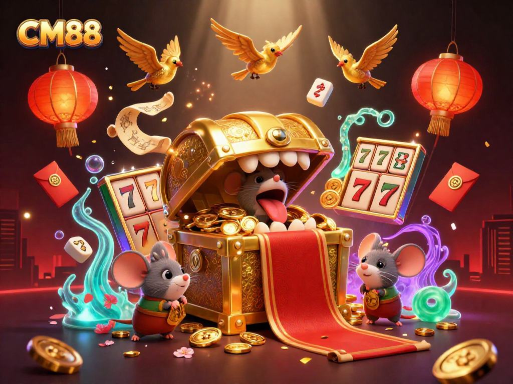 Experience thrilling wins at CM88 with vibrant gambling elements in a rich 3D scene.