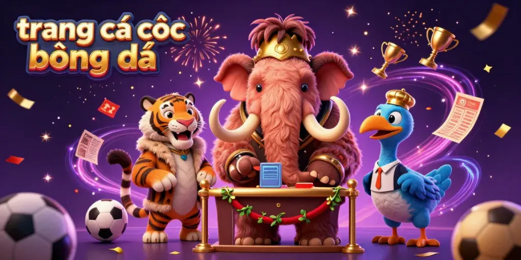Experience the vibrant atmosphere of trang cá cược bóng đá with a colorful sports betting scene featuring dynamic characters and effects.