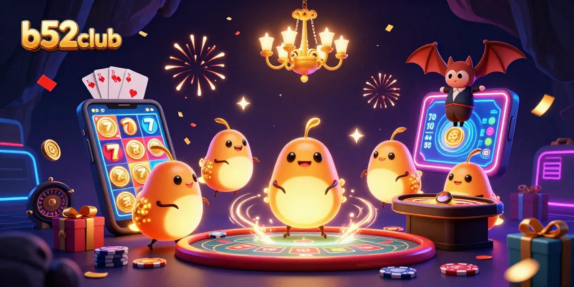 b52club players enjoying vibrant slots action in a cave casino filled with glowworms.