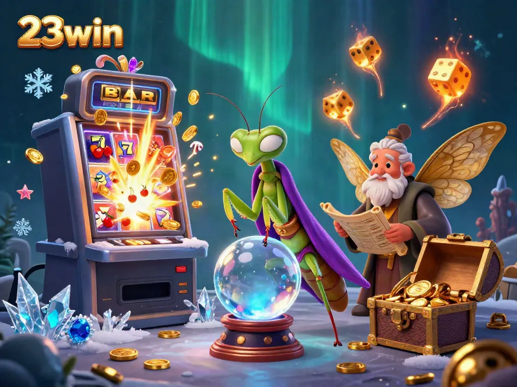 Experience exciting wins with 23win in this vibrant casino scene featuring dynamic slots and fortune.