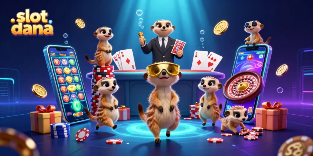 Menang di slot dana dengan karakter lucu meerkat dalam operasi kasino yang meriah.