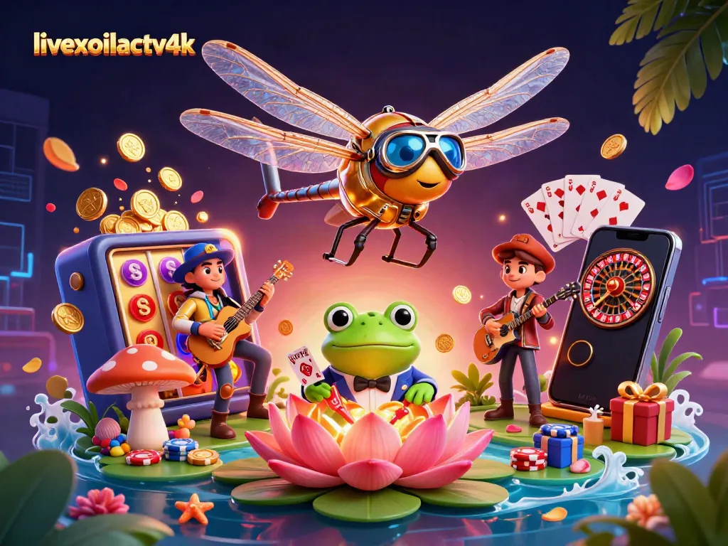 Engage with livexoilactv4k as a dragonfly pilot hovers above a lively casino scene.
