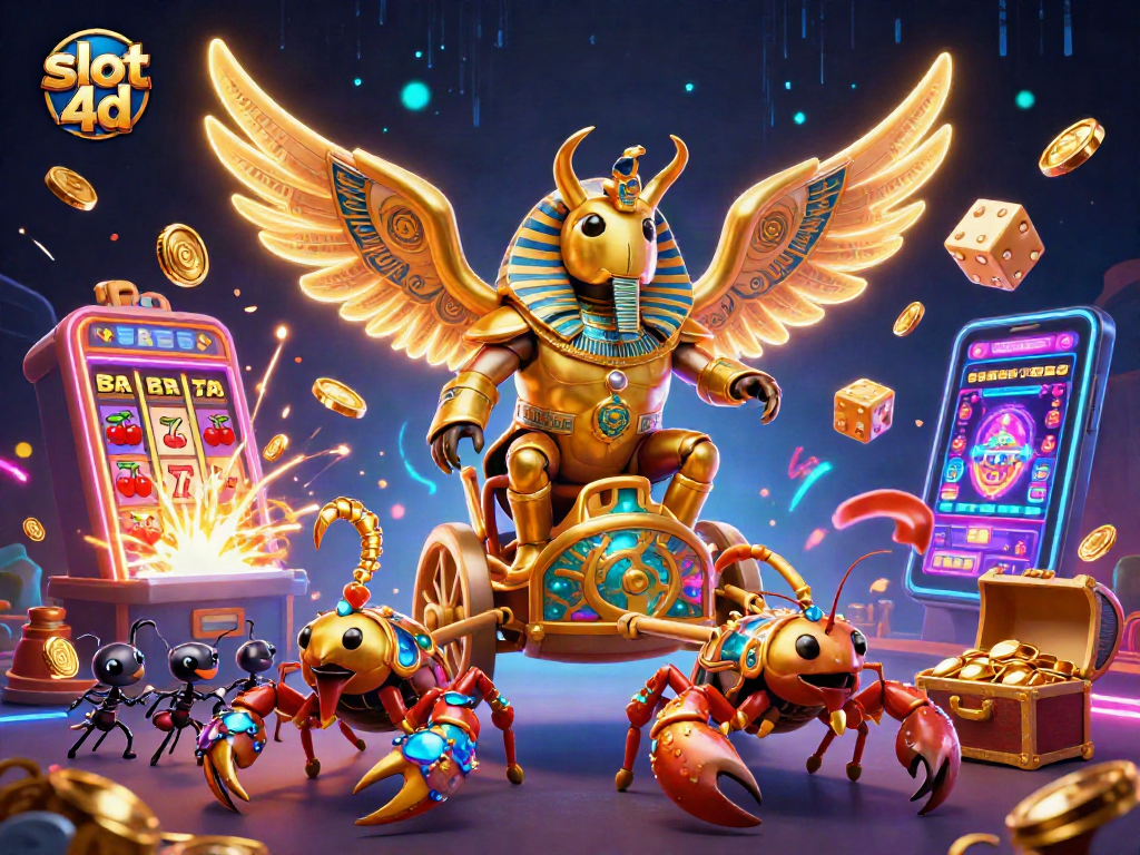 Menangkan permainan slot 4D dengan kekayaan dari jackpot mesin slot dan karakter menarik.