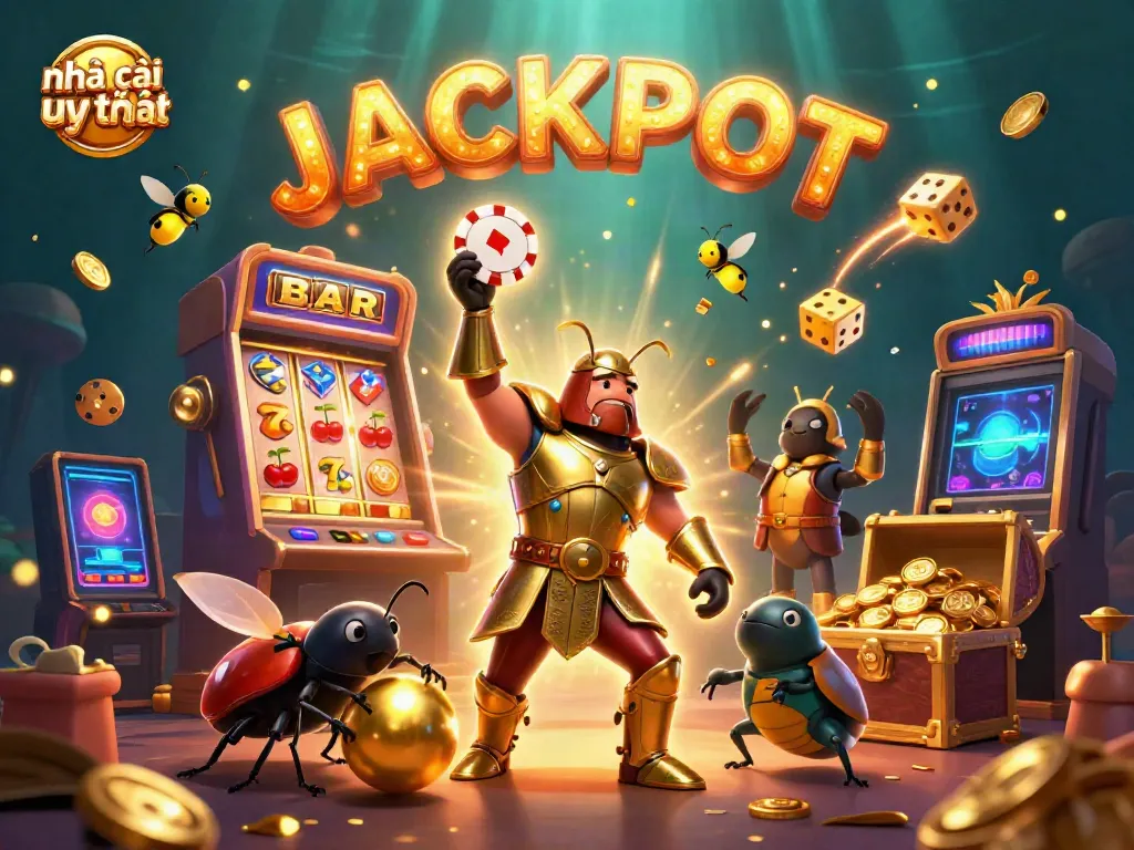 Experience the exciting world of nhà cái uy tín with a dynamic scene featuring vibrant casino elements and characters.