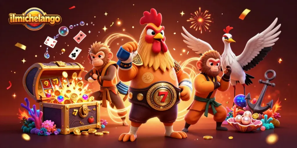 Engage in casino excitement with ilmichelangelo's colorful slot games featuring vibrant characters.