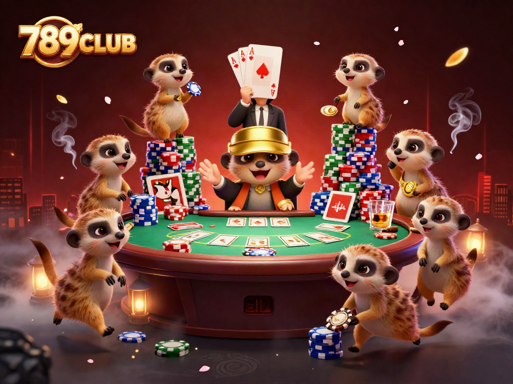 Experience the excitement of 789CLUB's thrilling casino atmosphere with meerkats in action.