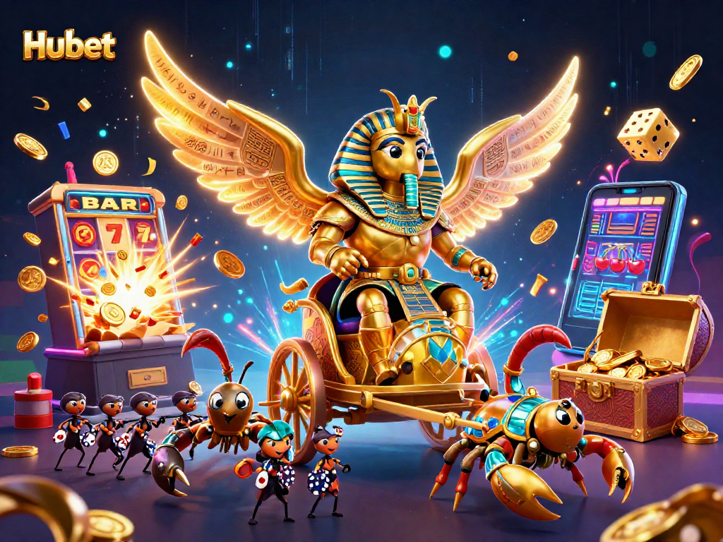 Spin winning jackpots at Hubet with exciting slots in a vibrant 3D casino scene.