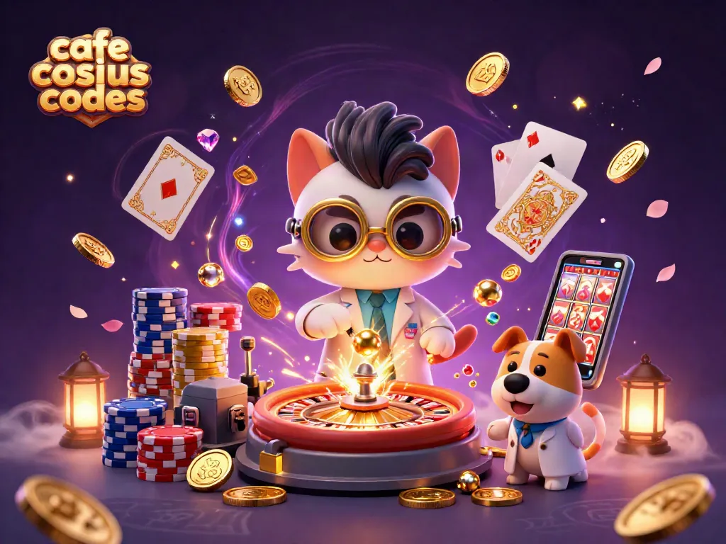 Engage with the latest cafe casino bonus codes amidst golden coins and casino games.