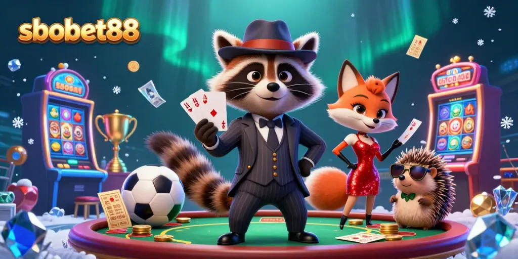 Engage with sbobet88 for seamless betting action, featuring charming characters in a dynamic casino atmosphere.